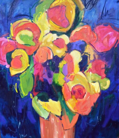 Summer bouguet 120x140 | acryl, zand,linnen